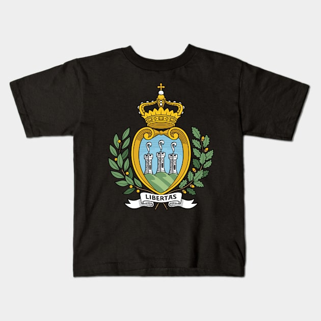 Coat of arms of San Marino Kids T-Shirt by Wickedcartoons